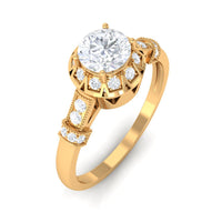 Vintage Style Cubic Zirconia Engagement Ring