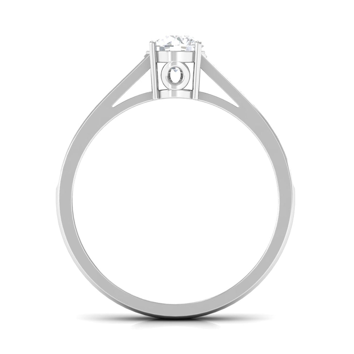 Elegant Rosec Jewels minimal cubic zirconia engagement ring with certificate, showcasing a sleek band and sparkling stone.