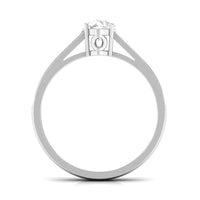 Elegant Rosec Jewels minimal cubic zirconia engagement ring with certificate, showcasing a sleek band and sparkling stone.