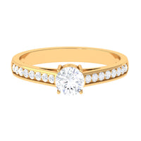 Rosec Jewels minimal cubic zirconia engagement ring with certificate, showcasing a sleek band and sparkling central stone.
