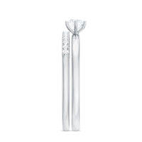 Simple Cubic Zirconia Solitaire Wedding Ring Set for Women