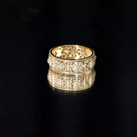Vintage Inspired Cubic Zirconia Flower Wedding Band with Certificate