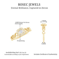 Rosec Jewels 1/2 CT Infinity Heart cubic zirconia engagement ring with detailed silver band and sparkling heart-shaped stone.