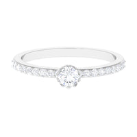 Rosec Jewels 3/4 CT Lotus Basket Set solitaire cubic zirconia engagement ring with a detailed basket setting and sparkling stone.