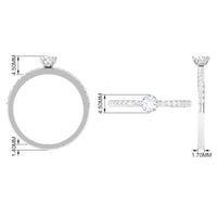 Rosec Jewels 3/4 CT Lotus Basket Set solitaire cubic zirconia engagement ring with a detailed band and sparkling center stone.