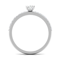 Rosec Jewels 3/4 CT Lotus Basket Set Solitaire Cubic Zirconia Engagement Ring, close-up of sparkling ring with intricate basket setting.