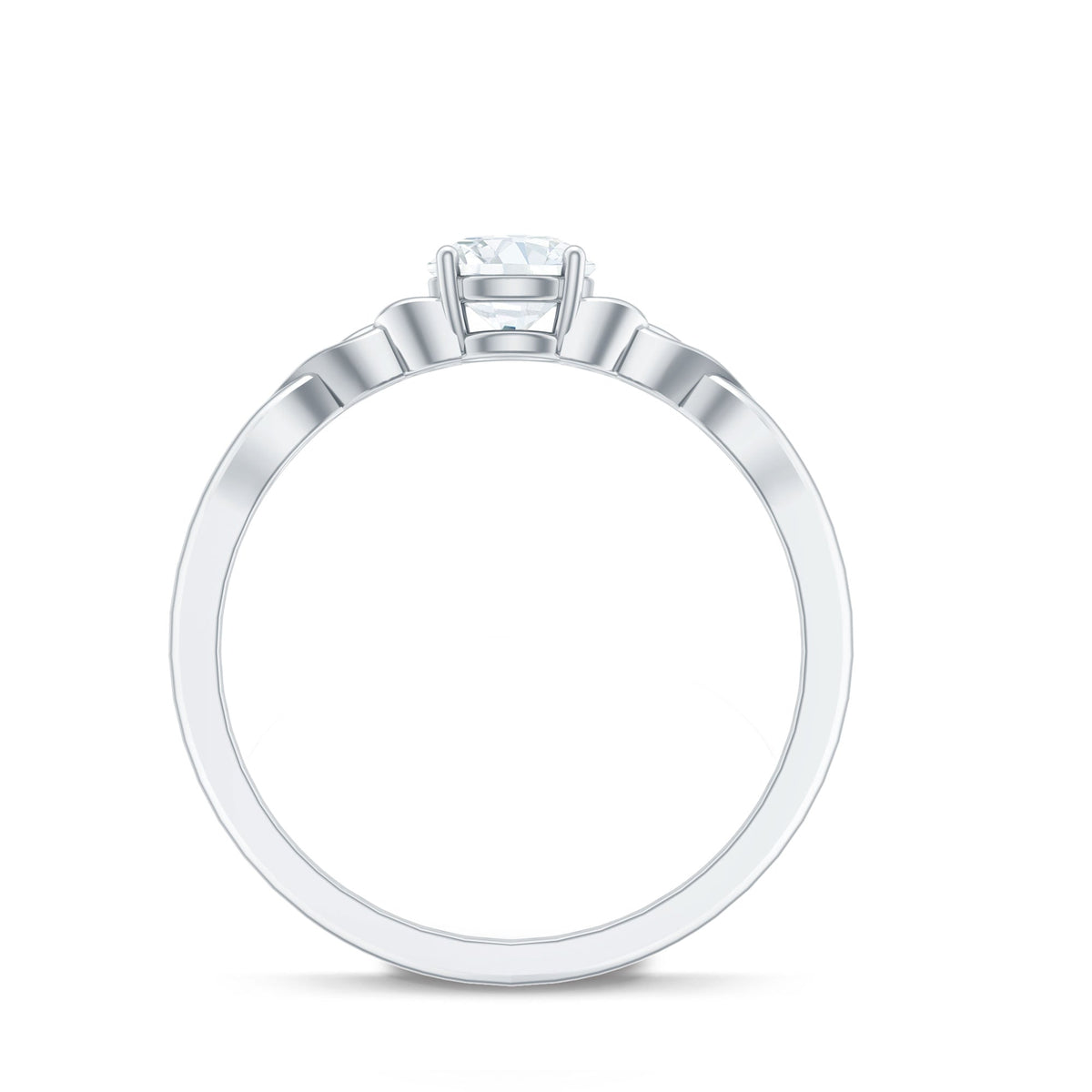Rosec Jewels 0.5 carat cubic zirconia solitaire promise ring with Celtic knot design, showcasing a sparkling center stone and intricate band.