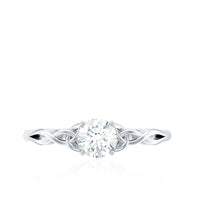Rosec Jewels 0.5 carat solitaire cubic zirconia promise ring featuring a Celtic knot design, showcasing elegant craftsmanship.