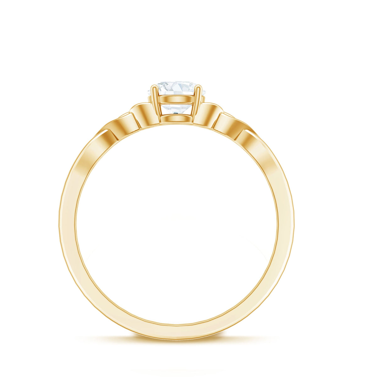 Rosec Jewels 0.5 carat cubic zirconia solitaire promise ring with Celtic knot design, showcasing a sparkling center stone and intricate band.
