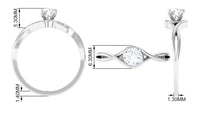 Rosec Jewels 1/2 CT round solitaire zircon crossover engagement ring with sparkling central stone and intricate band design.