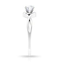 Rosec Jewels 1/2 CT round solitaire zircon crossover engagement ring with a sleek band and sparkling center stone.