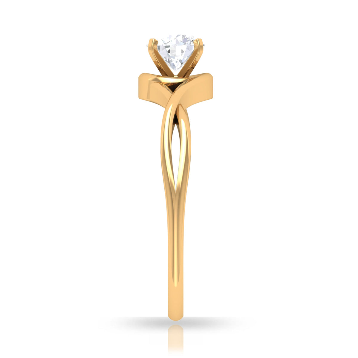 Rosec Jewels 1/2 CT round solitaire zircon crossover engagement ring featuring a sparkling central stone and elegant band design.