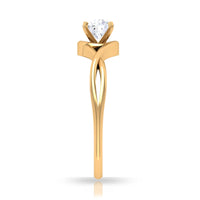 Rosec Jewels 1/2 CT round solitaire zircon crossover engagement ring featuring a sparkling central stone and elegant band design.