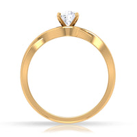 Rosec Jewels 1/2 CT round solitaire zircon crossover engagement ring with a sleek band and sparkling center stone.