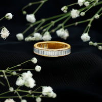1/2 CT Channel Set Baguette Cut Zircon Eternity Band Ring