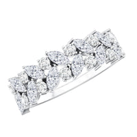 Marquise and Round Zircon Half Eternity Band Ring