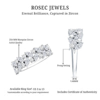 Marquise and Round Zircon Half Eternity Band Ring