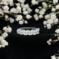 Marquise and Round Zircon Half Eternity Band Ring