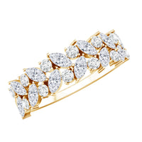 Marquise and Round Zircon Half Eternity Band Ring