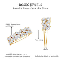 Marquise and Round Zircon Half Eternity Band Ring