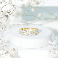 Marquise and Round Zircon Half Eternity Band Ring