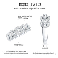 Classic Cubic Zirconia Halo Wedding Band Ring