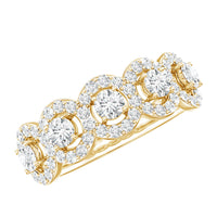 Classic Cubic Zirconia Halo Wedding Band Ring