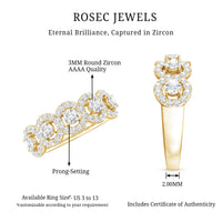 Classic Cubic Zirconia Halo Wedding Band Ring