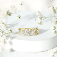 Classic Cubic Zirconia Halo Wedding Band Ring