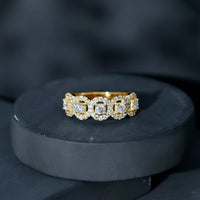 Classic Cubic Zirconia Halo Wedding Band Ring
