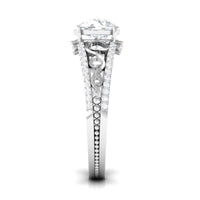 Solitaire 1 Carat cubic zirconia vintage engagement ring by Rosec Jewels featuring a single sparkling stone and intricate band detail.