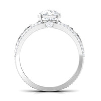 Vintage-looking solitaire engagement ring with a 1-carat cubic zirconia stone in a detailed setting, by Rosec Jewels.