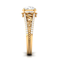 Vintage-looking solitaire 1 carat cubic zirconia engagement ring by Rosec Jewels featuring a classic design and intricate detailing.
