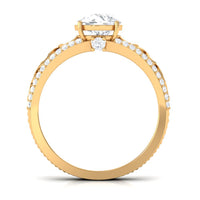 Vintage-style solitaire 1 carat cubic zirconia engagement ring by Rosec Jewels, featuring a central stone and intricate band detail.