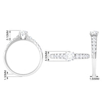 Round cubic zirconia side stone engagement ring by Rosec Jewels with a sleek band and sparkling central stone.