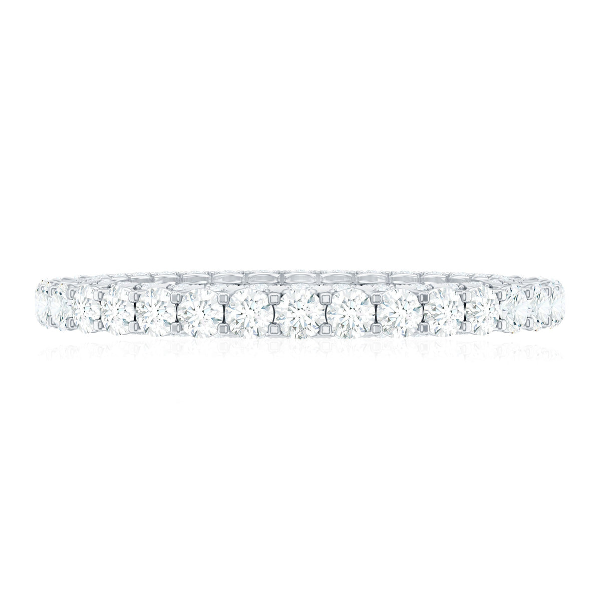 Designer Cubic Zirconia Full Eternity Stackable Ring with Certificate