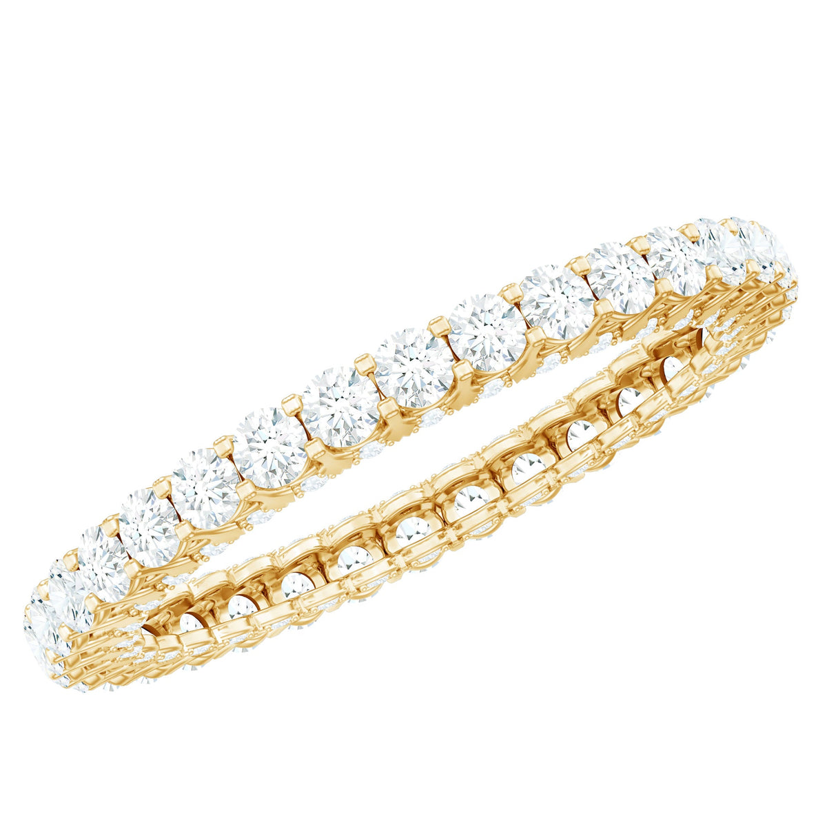 Designer Cubic Zirconia Full Eternity Stackable Ring with Certificate