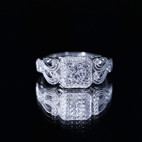 Vintage-inspired zircon halo engagement ring by Rosec Jewels featuring a central gemstone surrounded by a delicate halo setting.