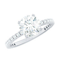 Rosec Jewels 2.75 CT zircon solitaire engagement ring with side stones, showcasing a sparkling central stone and elegant band design.