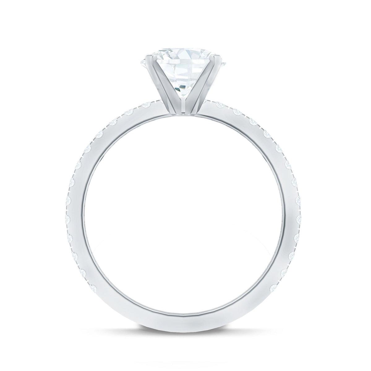 Rosec Jewels 2.75 CT zircon solitaire engagement ring with side stones, featuring a sparkling center stone and elegant band design.
