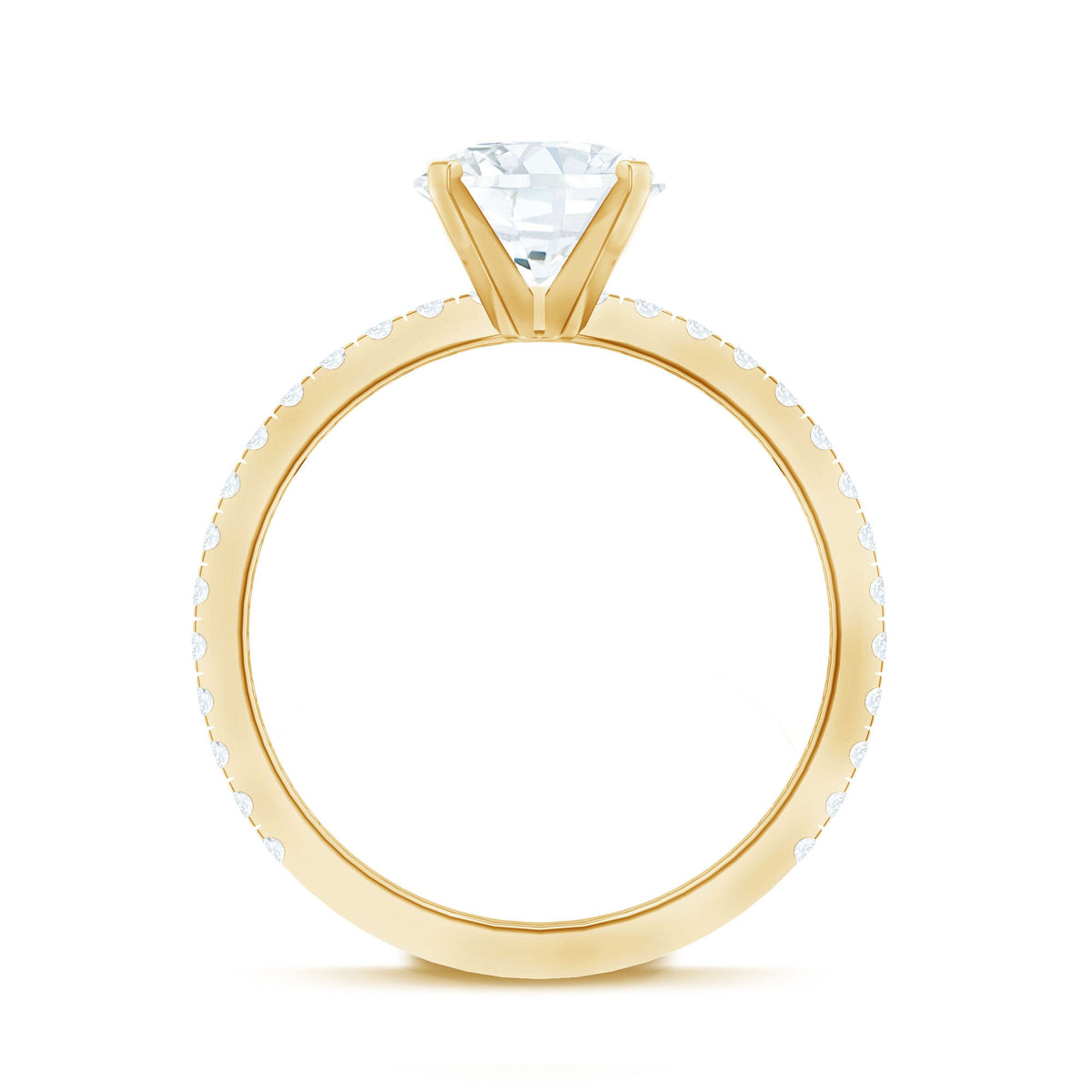 Rosec Jewels 2.75 CT zircon solitaire engagement ring with side stones, featuring a sparkling central stone and detailed band design.