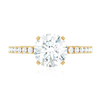 Rosec Jewels 2.75 CT zircon solitaire engagement ring with side stones, featuring a sparkling central zircon and detailed band.