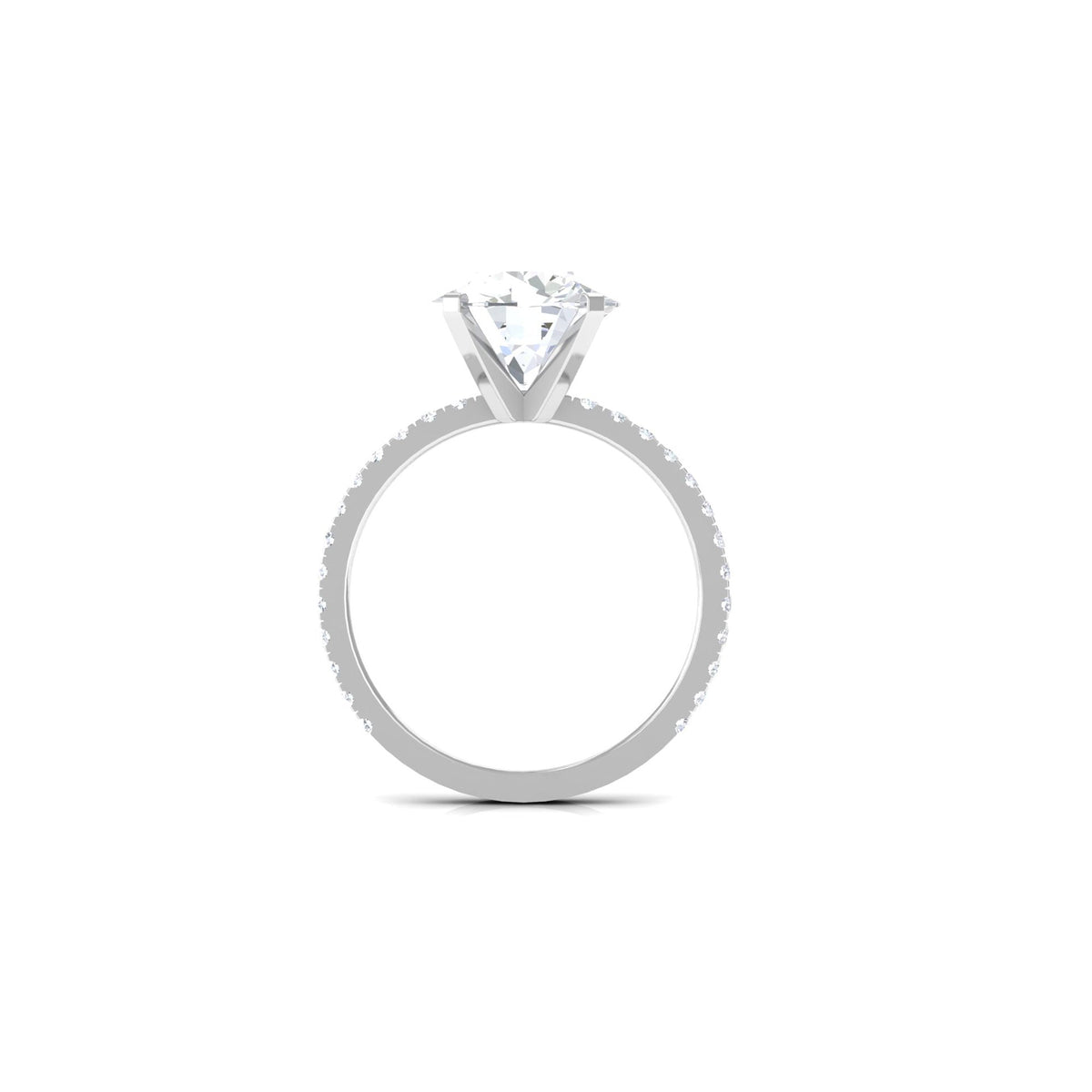Rosec Jewels 4.75 CT zircon solitaire engagement ring with side stones, showcasing a sparkling central stone and elegant band.
