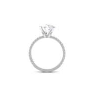 Rosec Jewels 4.75 CT zircon solitaire engagement ring with side stones, showcasing a sparkling central stone and elegant band.