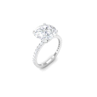 4.75 CT zircon solitaire engagement ring with side stones from Rosec Jewels, featuring a sparkling central zircon and elegant band design.