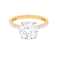 Rosec Jewels 4.75 CT zircon solitaire engagement ring with side stones, featuring a sparkling central gemstone and elegant band.