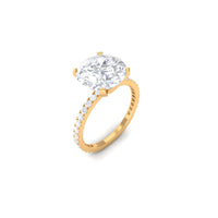 Rosec Jewels 4.75 CT zircon solitaire engagement ring with side stones, showcasing a sparkling central zircon and detailed band.