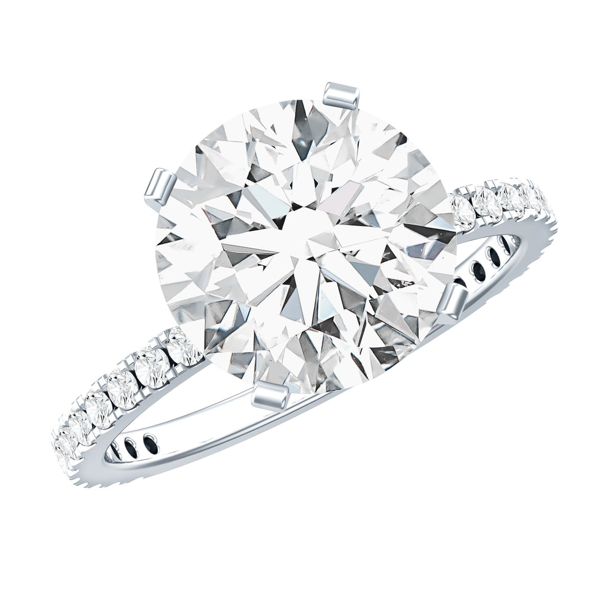 Certified 4.4 Carat Cubic Zirconia Solitaire Engagement Ring for Women