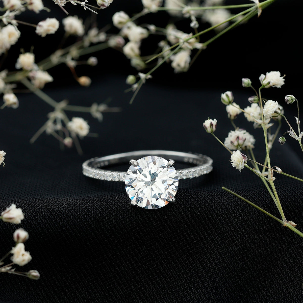 Certified 4.4 Carat Cubic Zirconia Solitaire Engagement Ring for Women