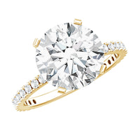 Certified 4.4 Carat Cubic Zirconia Solitaire Engagement Ring for Women